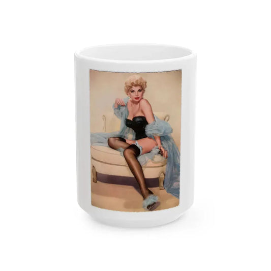 Barbara Nichols #528 (Vintage Female Icon) White Coffee Mug 15oz - Go Mug Yourself