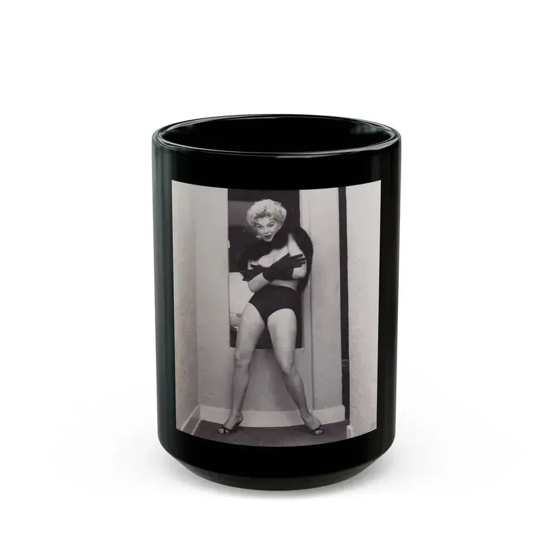 Barbara Nichols #537 (Vintage Female Icon) Black Coffee Mug 15oz - Go Mug Yourself