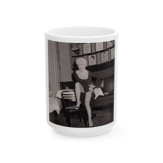 Barbara Nichols #541 (Vintage Female Icon) White Coffee Mug 15oz - Go Mug Yourself