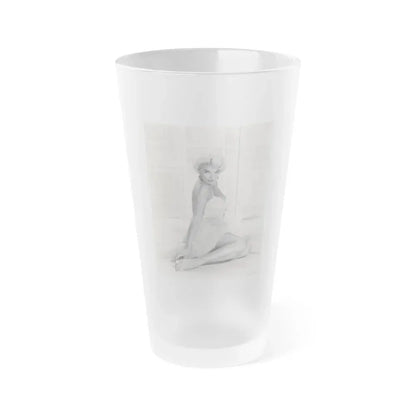 Barbara Nichols #542 (Vintage Female Icon) Frosted Pint Glass 16oz 16oz Frosted - Go Mug Yourself
