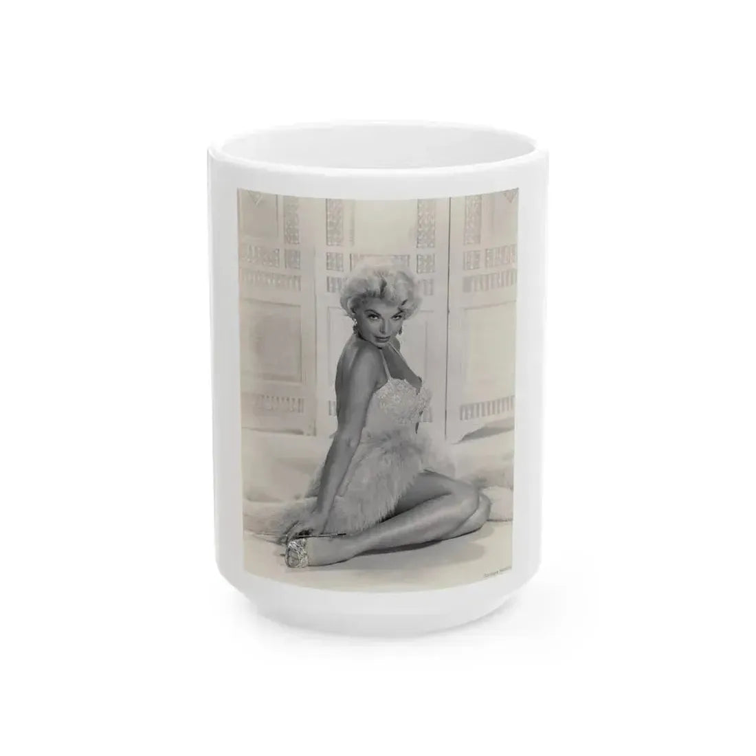 Barbara Nichols #542 (Vintage Female Icon) White Coffee Mug 15oz - Go Mug Yourself