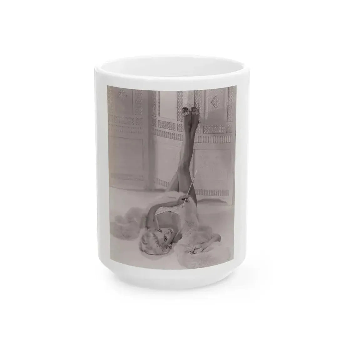 Barbara Nichols #548 (Vintage Female Icon) White Coffee Mug 15oz - Go Mug Yourself