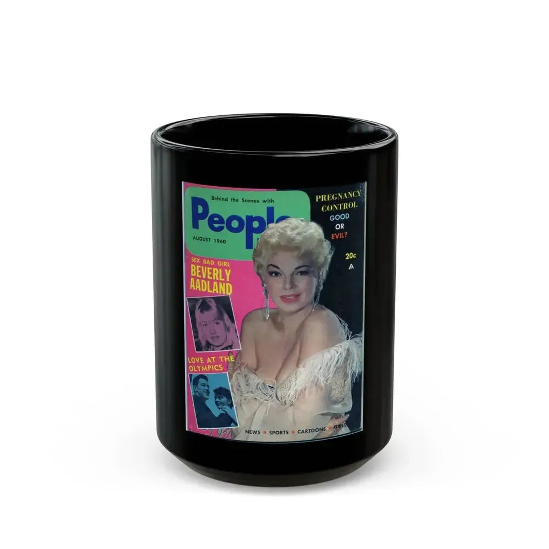 Barbara Nichols #57 - Mag. Cover (Vintage Female Icon) Black Coffee Mug 15oz - Go Mug Yourself