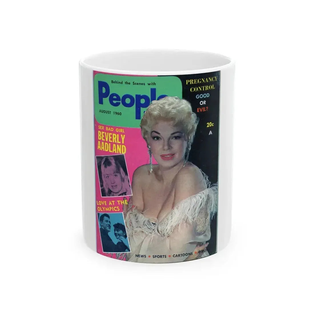 Barbara Nichols #57 - Mag. Cover (Vintage Female Icon) White Coffee Mug 11oz - Go Mug Yourself