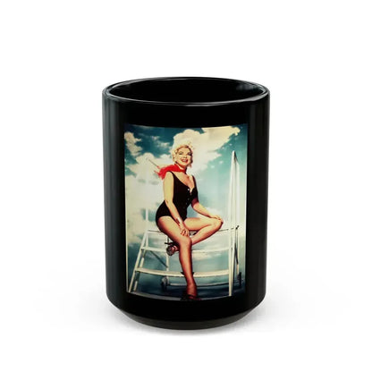 Barbara Nichols #571 (Vintage Female Icon) Black Coffee Mug 15oz - Go Mug Yourself