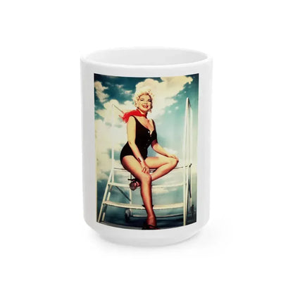 Barbara Nichols #571 (Vintage Female Icon) White Coffee Mug 15oz - Go Mug Yourself