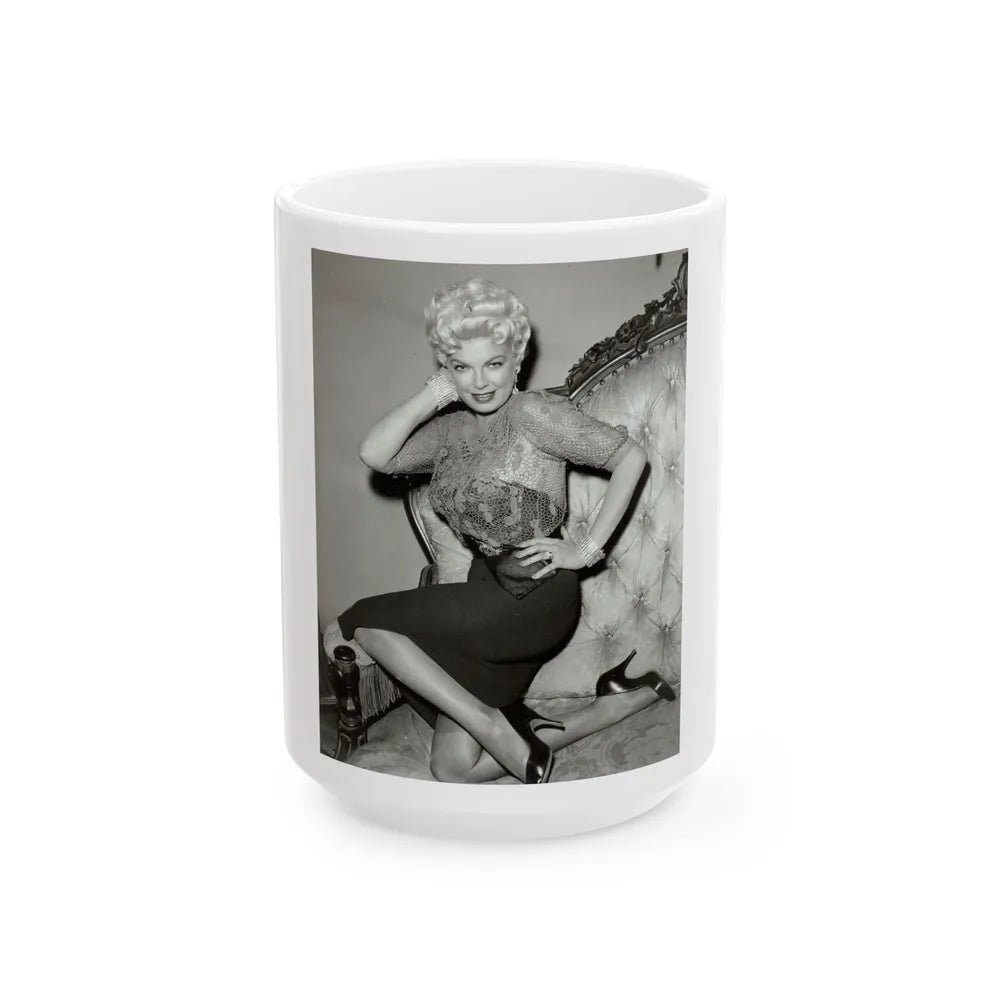 Barbara Nichols #572 (Vintage Female Icon) White Coffee Mug-15oz-Go Mug Yourself