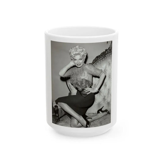 Barbara Nichols #572 (Vintage Female Icon) White Coffee Mug-15oz-Go Mug Yourself