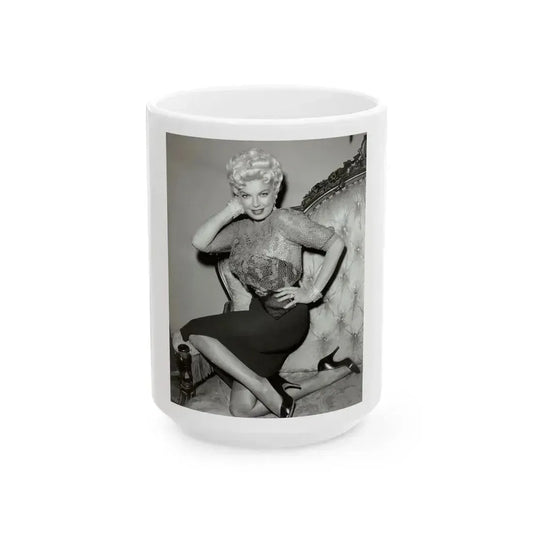 Barbara Nichols #572 (Vintage Female Icon) White Coffee Mug 15oz - Go Mug Yourself