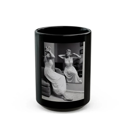 Barbara Nichols #577 (Vintage Female Icon) Black Coffee Mug 15oz - Go Mug Yourself