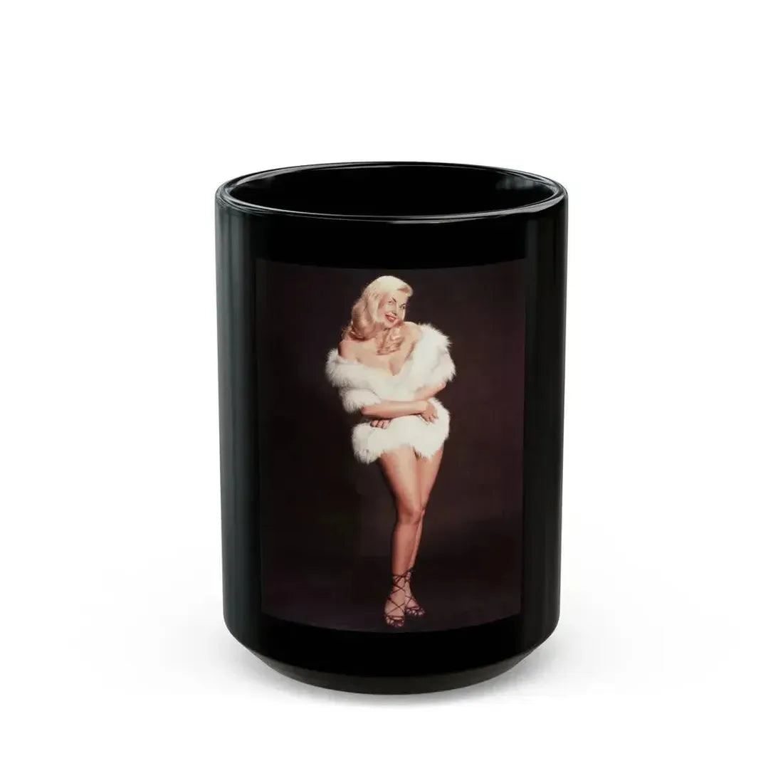 Barbara Nichols #578 (Vintage Female Icon) Black Coffee Mug 15oz - Go Mug Yourself