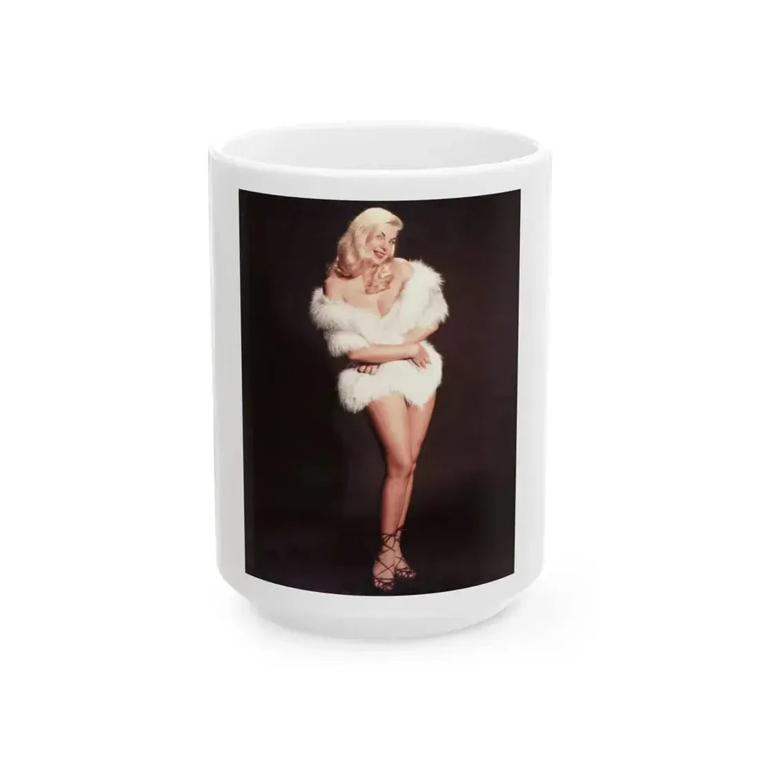 Barbara Nichols #578 (Vintage Female Icon) White Coffee Mug 15oz - Go Mug Yourself