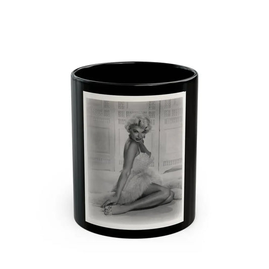 Barbara Nichols #579 - 8x10 B&W Full Body Irving Klaw Negative Re-Strike Glamour Photo from 50's (Vintage Female Icon) Black Coffee Mug 11oz - Go Mug Yourself