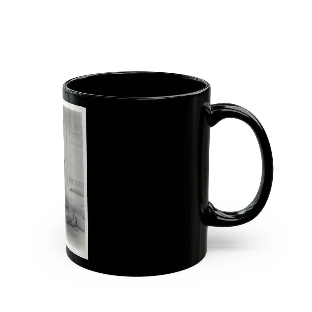 Barbara Nichols #579 - 8x10 B&W Full Body Irving Klaw Negative Re-Strike Glamour Photo from 50's (Vintage Female Icon) Black Coffee Mug - Go Mug Yourself