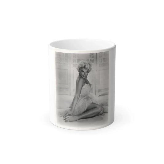 Barbara Nichols #579 - 8x10 B&W Full Body Irving Klaw Negative Re-Strike Glamour Photo from 50's (Vintage Female Icon) Color Changing Coffee Mug 11oz - Go Mug Yourself