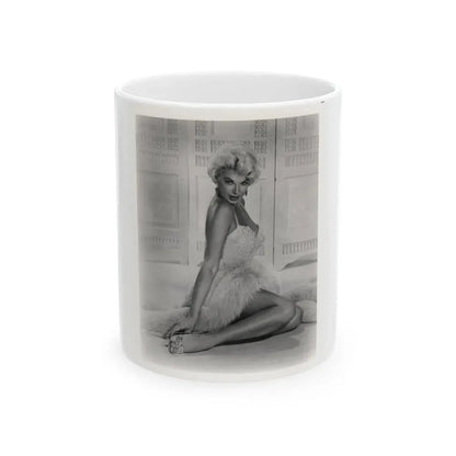 Barbara Nichols #579 - 8x10 B&W Full Body Irving Klaw Negative Re-Strike Glamour Photo from 50's (Vintage Female Icon) White Coffee Mug 11oz - Go Mug Yourself