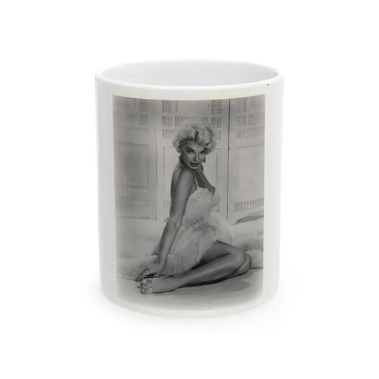 Barbara Nichols #579 - 8x10 B&W Full Body Irving Klaw Negative Re-Strike Glamour Photo from 50's (Vintage Female Icon) White Coffee Mug 11oz - Go Mug Yourself