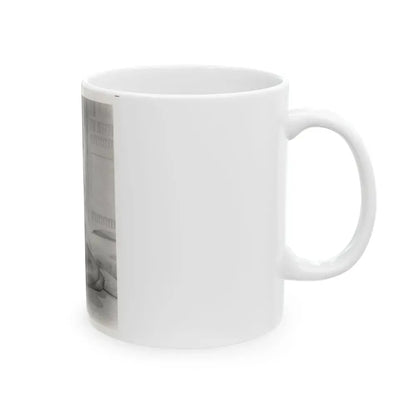 Barbara Nichols #579 - 8x10 B&W Full Body Irving Klaw Negative Re-Strike Glamour Photo from 50's (Vintage Female Icon) White Coffee Mug - Go Mug Yourself