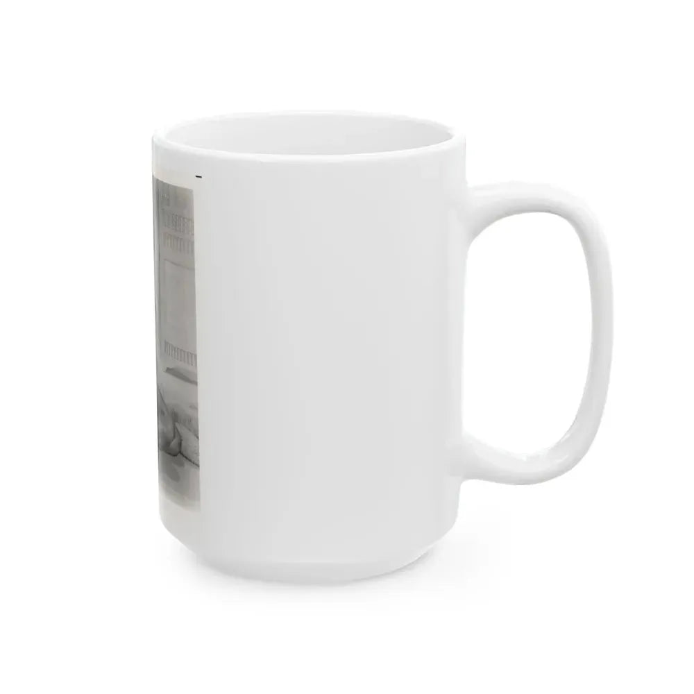 Barbara Nichols #579 - 8x10 B&W Full Body Irving Klaw Negative Re-Strike Glamour Photo from 50's (Vintage Female Icon) White Coffee Mug - Go Mug Yourself