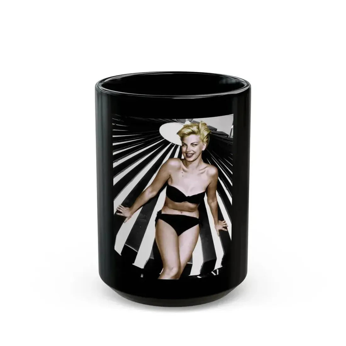 Barbara Nichols #84 (Vintage Female Icon) Black Coffee Mug 15oz - Go Mug Yourself