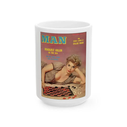 Barbara Nichols #99 - Mag. Cover (Vintage Female Icon) White Coffee Mug 15oz - Go Mug Yourself