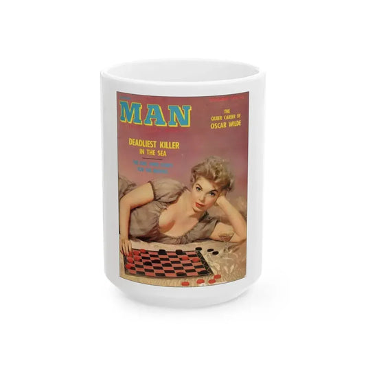 Barbara Nichols #99 - Mag. Cover (Vintage Female Icon) White Coffee Mug 15oz - Go Mug Yourself