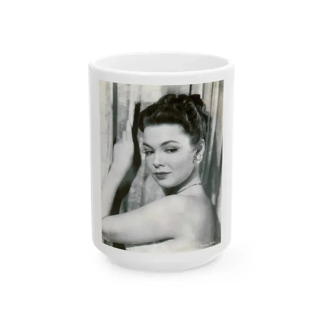 Barbara Rush #04 (Vintage Female Icon) White Coffee Mug 15oz - Go Mug Yourself