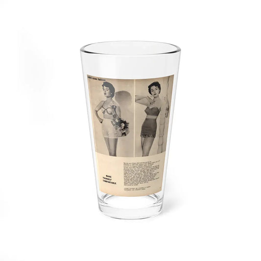 Barbara Rush #05 - 2 B&W Photos & Short Article from Modern Screen Mag. July '55 1 (Vintage Female Icon) Pint Glass 16oz 16oz - Go Mug Yourself