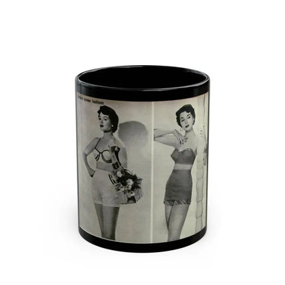 Barbara Rush #05 - 2 B&W Photos & Short Article from Modern Screen Mag. July '55 (Vintage Female Icon) Black Coffee Mug 11oz - Go Mug Yourself