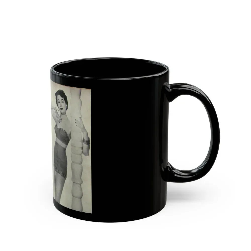 Barbara Rush #05 - 2 B&W Photos & Short Article from Modern Screen Mag. July '55 (Vintage Female Icon) Black Coffee Mug - Go Mug Yourself