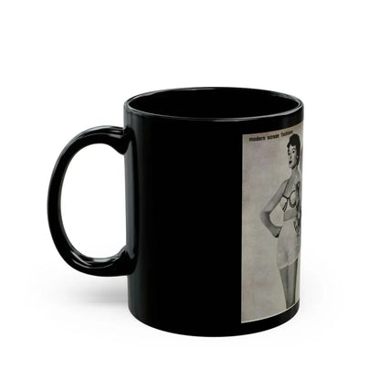 Barbara Rush #05 - 2 B&W Photos & Short Article from Modern Screen Mag. July '55 (Vintage Female Icon) Black Coffee Mug - Go Mug Yourself
