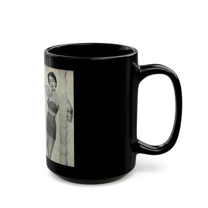 Barbara Rush #05 - 2 B&W Photos & Short Article from Modern Screen Mag. July '55 (Vintage Female Icon) Black Coffee Mug - Go Mug Yourself