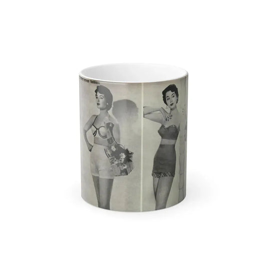 Barbara Rush #05 - 2 B&W Photos & Short Article from Modern Screen Mag. July '55 (Vintage Female Icon) Color Changing Coffee Mug 11oz - Go Mug Yourself