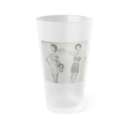 Barbara Rush #05 - 2 B&W Photos & Short Article from Modern Screen Mag. July '55 (Vintage Female Icon) Frosted Pint Glass 16oz 16oz Frosted - Go Mug Yourself