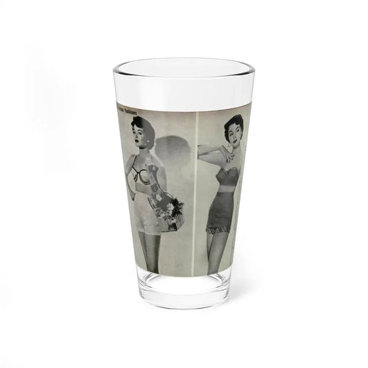 Barbara Rush #05 - 2 B&W Photos & Short Article from Modern Screen Mag. July '55 (Vintage Female Icon) Pint Glass 16oz 16oz - Go Mug Yourself