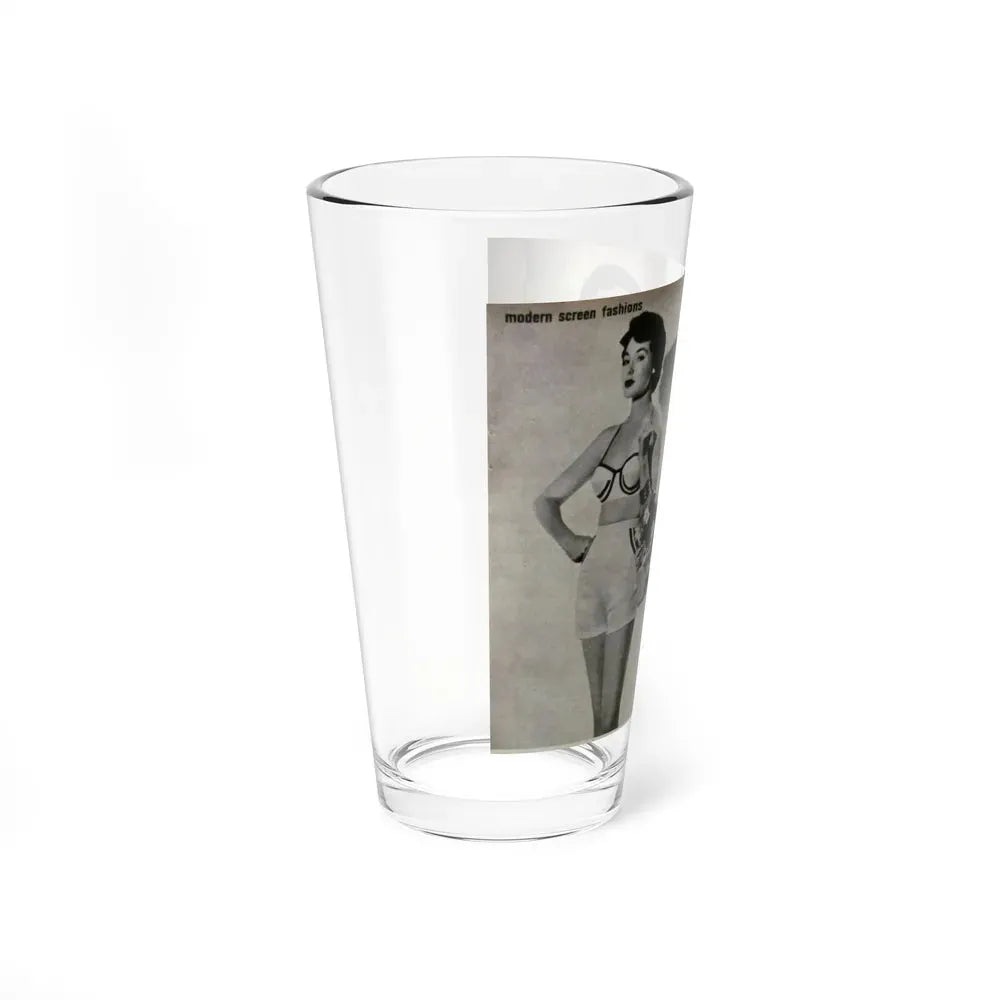 Barbara Rush #05 - 2 B&W Photos & Short Article from Modern Screen Mag. July '55 (Vintage Female Icon) Pint Glass 16oz - Go Mug Yourself