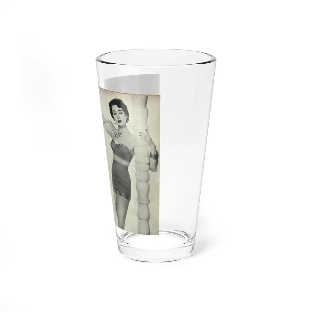 Barbara Rush #05 - 2 B&W Photos & Short Article from Modern Screen Mag. July '55 (Vintage Female Icon) Pint Glass 16oz - Go Mug Yourself
