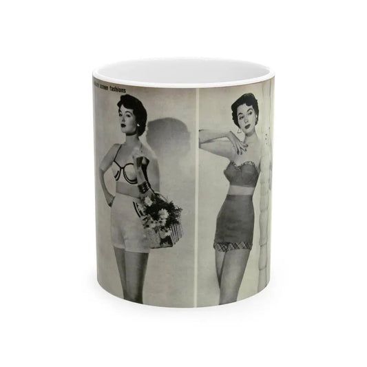 Barbara Rush #05 - 2 B&W Photos & Short Article from Modern Screen Mag. July '55 (Vintage Female Icon) White Coffee Mug 11oz - Go Mug Yourself