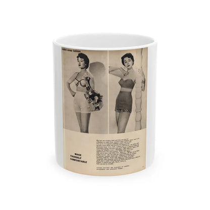 Barbara Rush #05 - 2 B&W Photos & Short Article from Modern Screen Mag. July '55_1 (Vintage Female Icon) White Coffee Mug 11oz - Go Mug Yourself
