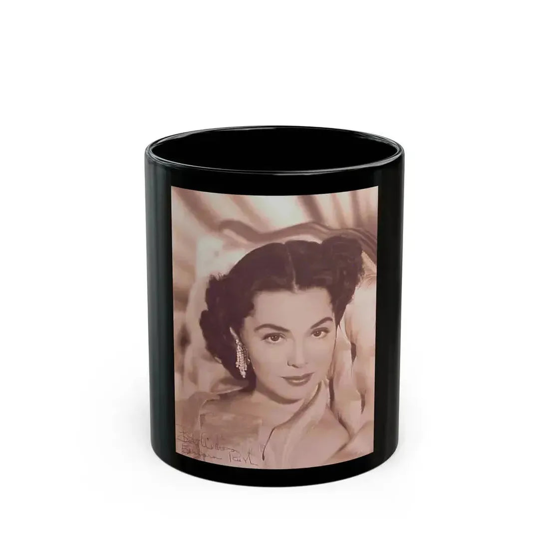 Barbara Rush #106 (Vintage Female Icon) Black Coffee Mug 11oz - Go Mug Yourself