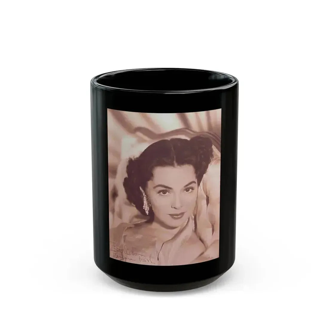 Barbara Rush #106 (Vintage Female Icon) Black Coffee Mug 15oz - Go Mug Yourself