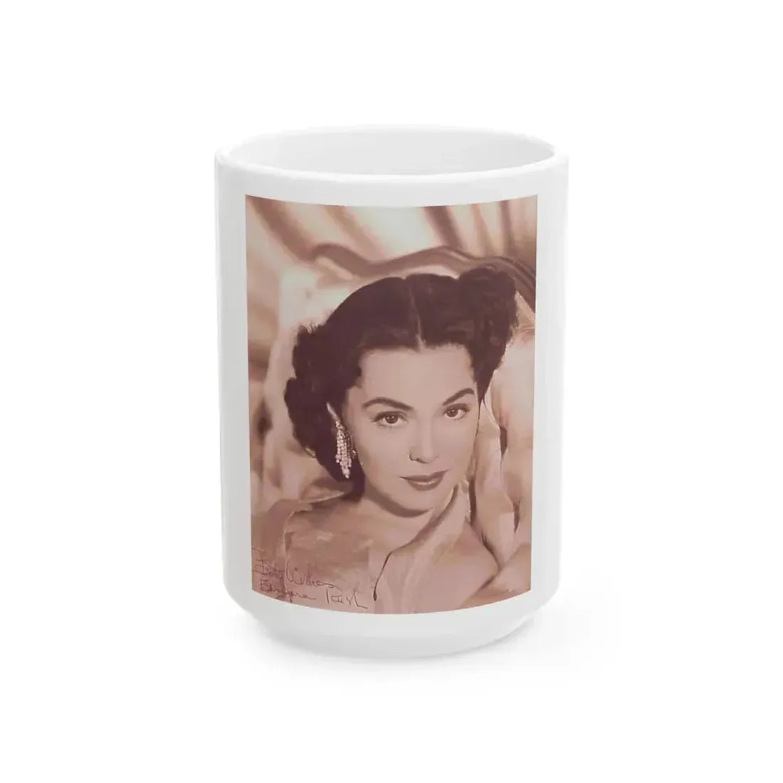 Barbara Rush #106 (Vintage Female Icon) White Coffee Mug 15oz - Go Mug Yourself