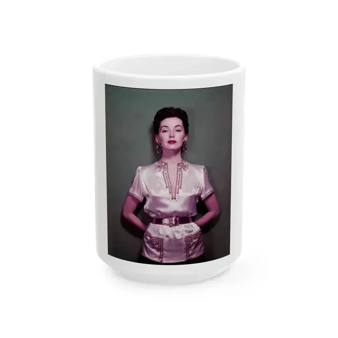 Barbara Rush #112 (Vintage Female Icon) White Coffee Mug 15oz - Go Mug Yourself