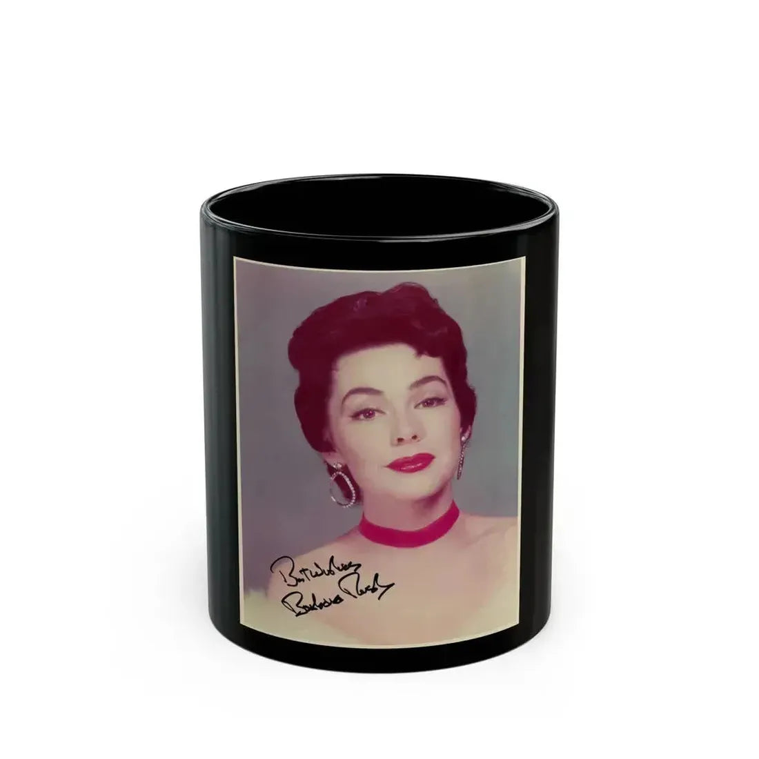 Barbara Rush #17 (Vintage Female Icon) Black Coffee Mug 11oz - Go Mug Yourself