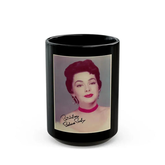 Barbara Rush #17 (Vintage Female Icon) Black Coffee Mug 15oz - Go Mug Yourself