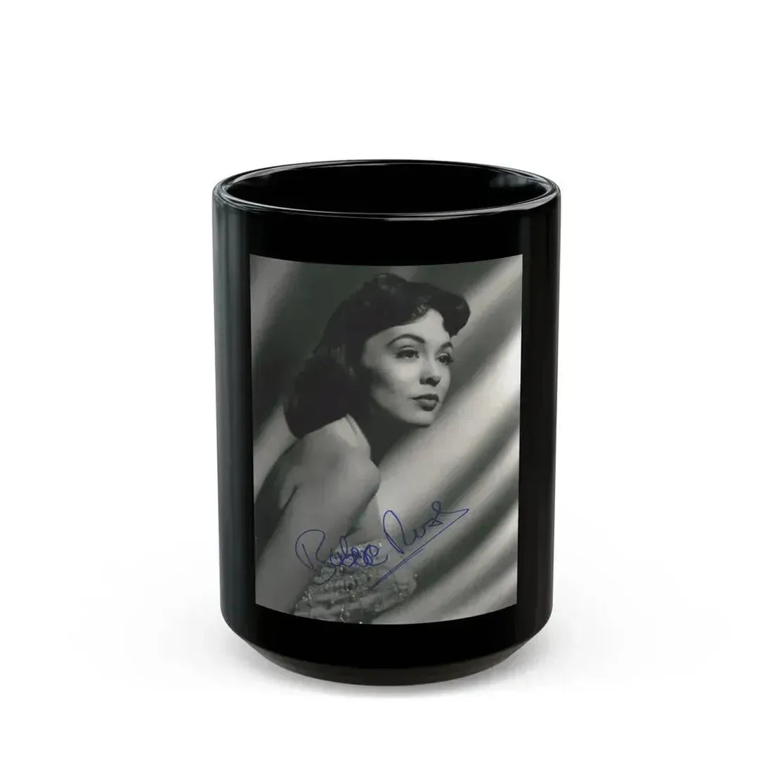Barbara Rush #174 (Vintage Female Icon) Black Coffee Mug 15oz - Go Mug Yourself
