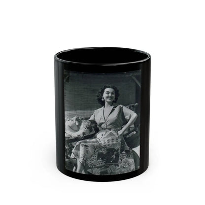 Barbara Rush #198 (Vintage Female Icon) Black Coffee Mug-11oz-Go Mug Yourself