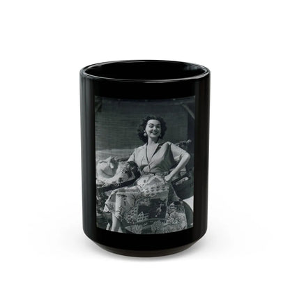 Barbara Rush #198 (Vintage Female Icon) Black Coffee Mug-15oz-Go Mug Yourself