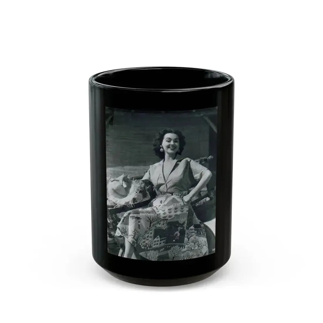 Barbara Rush #198 (Vintage Female Icon) Black Coffee Mug 15oz - Go Mug Yourself