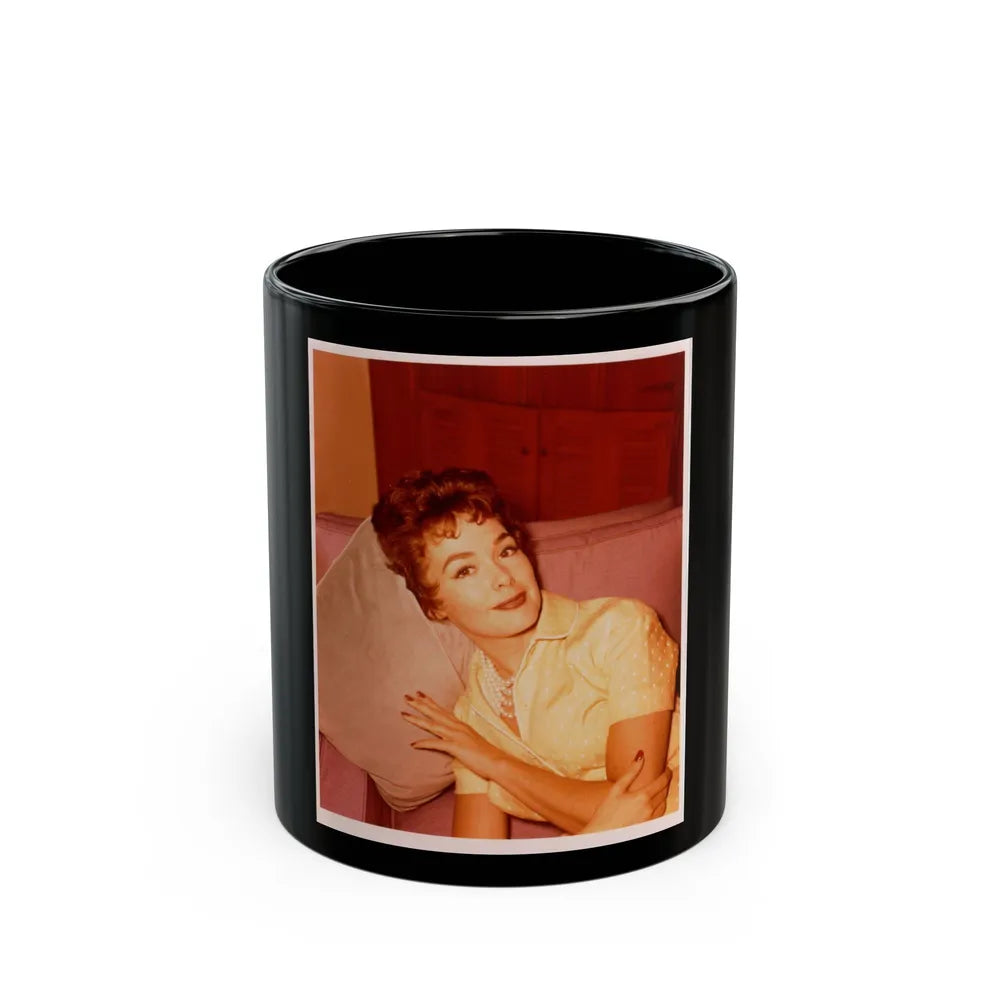 Barbara Rush #201 (Vintage Female Icon) Black Coffee Mug-11oz-Go Mug Yourself